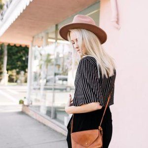 Parker Clay Everly Crossbody Rust  Brown Leather